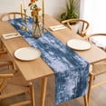 thumbnail image 3 of Table Runner 36 Inches Long for Kitchen Dining, Navy Blue Ombre Dresser Scarf Farmhouse, Dining Table Decorations for Wedding/Parties, Gradient Abstract Art Vintage 13 x 36 In, 3 of 8
