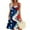 Blue, variant on Women's Boho Square Neck Dress, Sleeveless Flowy Summer Sundress with Independence Day Design, Ideal for Festivals and Travel,Blue L
