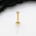 thumbnail image 2 of Golden Basic Gem Ball Top Threadless Push-In Steel Labret, 2 of 4