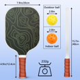 thumbnail image 4 of Pickleball Paddles Set Of 2, Fiberglass Surface, Adventure Map Print, 4 Balls & Bag, 4 of 5