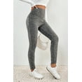 thumbnail image 4 of Stretchy and Stylish: High Waist Gray Leggings with Ribbed Texture - [ZhiHiMeRi] | (US 8-10)M,Gray, 4 of 7