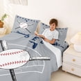 thumbnail image 3 of Erosebridal Cartoon Baseball Full Size Sheets, Sports Gaming Bed Sheets, Sliver Blue, 4pcs, 3 of 5