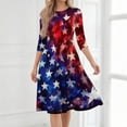 thumbnail image 4 of BOMYJESK Women's 250th Anniversary USA Flag Floral Maxi Dress 4th Of July 2026 Summer Dresses Independence Day Art Print A-Line Dress Casual American Flag Floral Party Apparel Black XL, 4 of 4