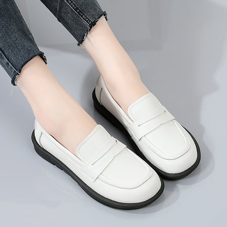 

Women‘s Waterproof Soft Sole Loafers Round Toe Solid Color Casual Shoes Women‘s Fashion Slip-on Footwear