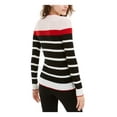 thumbnail image 2 of MAISON JULES Womens Red Striped Long Sleeve Jewel Neck Sweater Size: L, 2 of 4