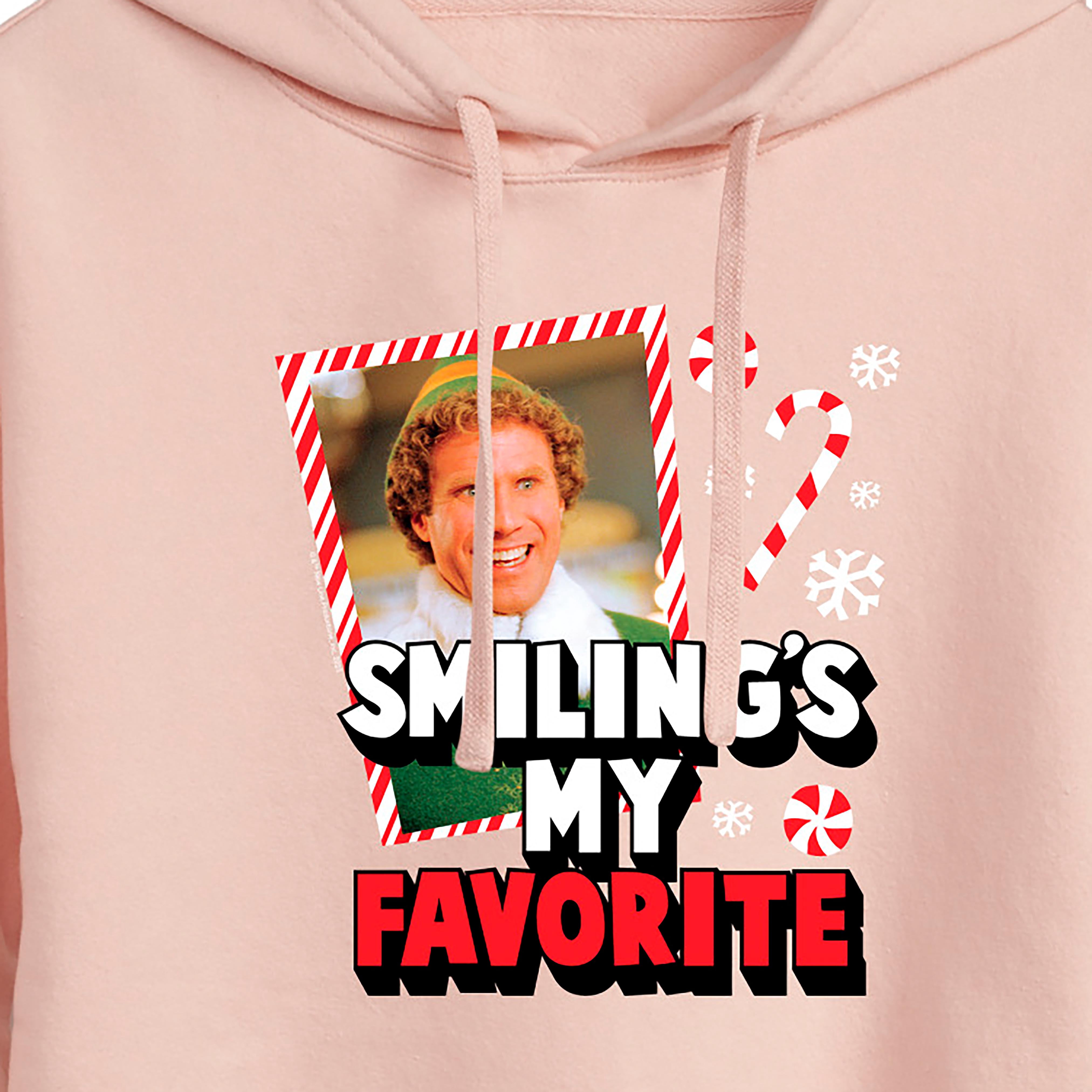 ELF - Christmas Smilings My Favorite - Juniors Cropped Pullover Hoodie