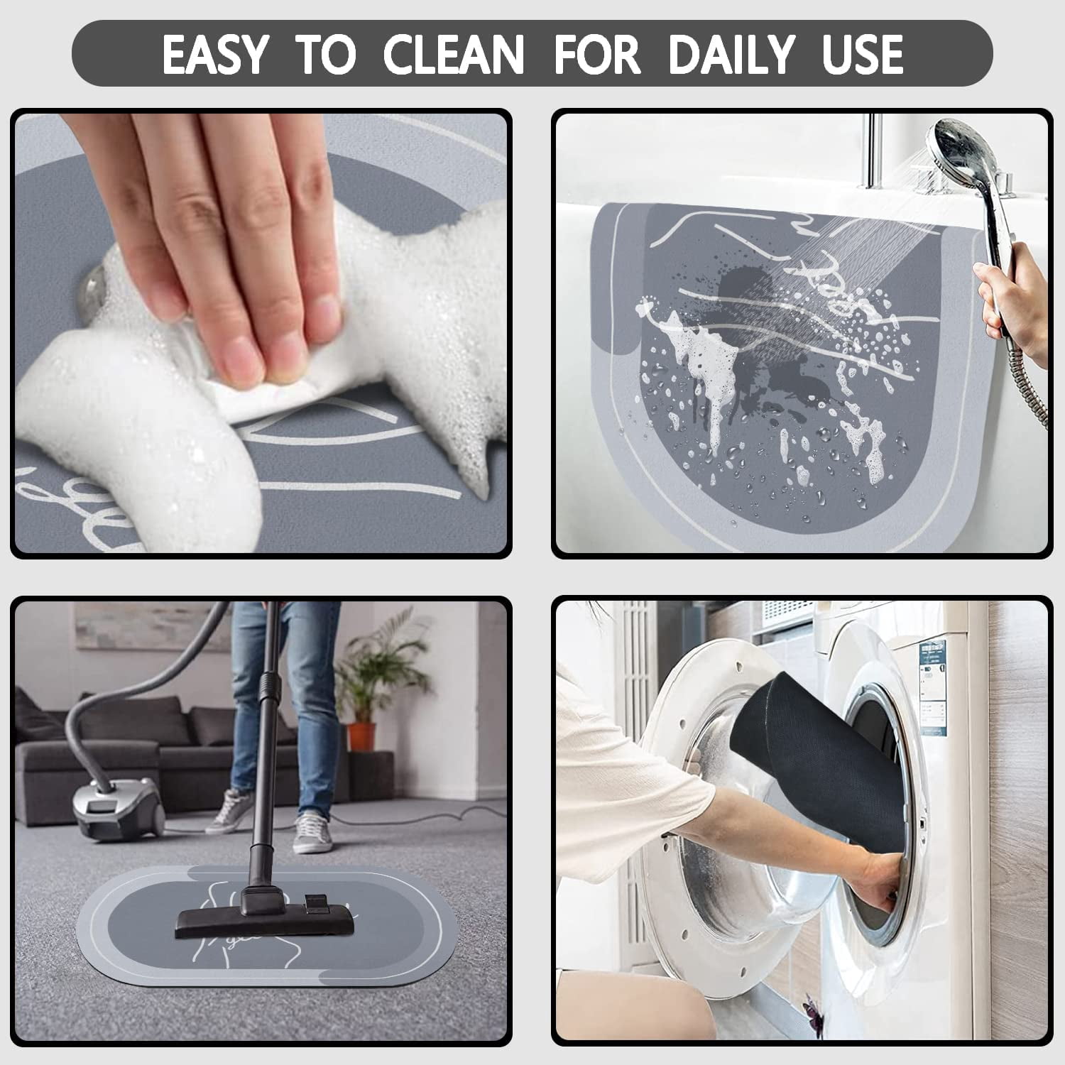 Funny Get Naked Bath Mat 20"x32" Super Water Absorbent Quick Dry Rubber Backed Washable Fun Bathroom Rugs Non Slip Bath Rugs Mats for Shower Oval Blue Bathroom Rug