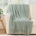 thumbnail image 2 of Battilo Sage Green Throw Blanket,Boho Bed Throws,Light Blue Blanket for Couch Spring Decor,50"x60", 2 of 8
