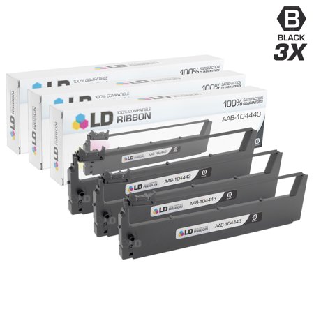 LD Compatible Ribbon Cartridge Replacements for DataSouth AAB-104443 (Black  3-Pack)