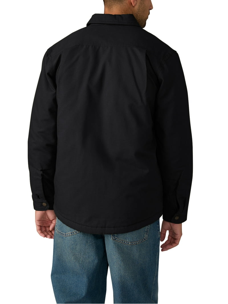 Genuine Dickies Men's Flannel Lined Canvas Shirt Jacket - Walmart.com