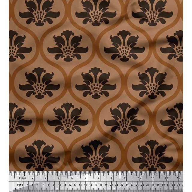Soimoi Rayon Fabric Ogee Damask Fabric Prints By Yard 42 Inch Wide