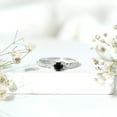 thumbnail image 4 of Rosec Jewels Natural Black Onyx Engagement Ring with Diamond - Vintage Style Ring - AAA Quality - with Jewelry Box, 925 Sterling Silver, US 8.50, 4 of 9