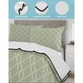 thumbnail image 4 of Sage Green Stripes Queen Size Down Alternative Comforter, Lightweight Comforter Quilt Bedding Set with Pillow Shams Simple Geometric Modern Monochrome All Seasons Bed Comforter Duvet Insert 90"x96", 4 of 7