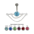 thumbnail image 1 of Dangler Chains Belly Button Ring with Gem, 1 of 1