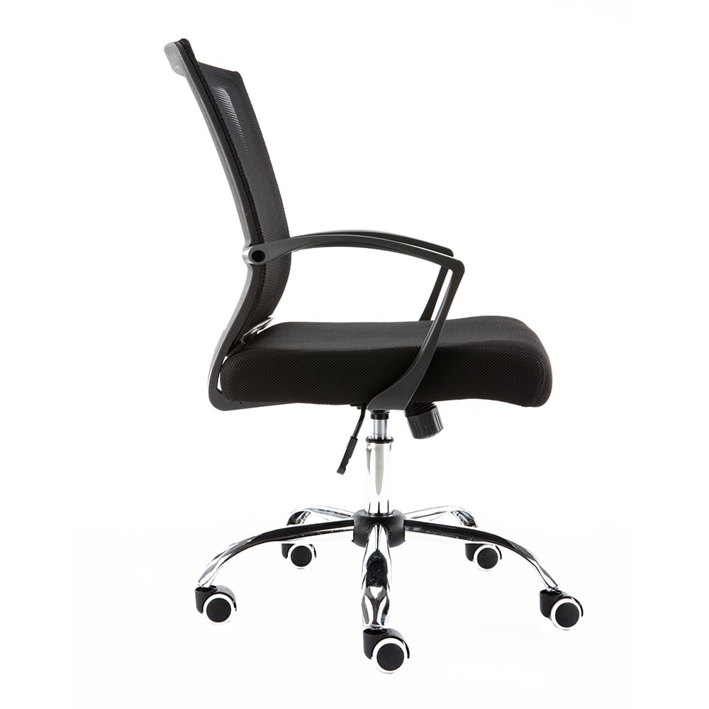 Modern Home Zuna Mid-Back Office Task Chair - Ergonomic Back Supporting Mesh Back Desk Chair (Black/Black)