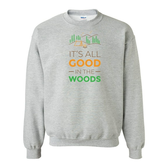 Unisex Adult It's All Good in the Woods Crew Neck Sweatshirt-Heather Grey-Medium
