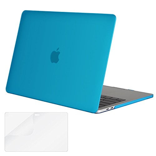 Mosiso Plastic Hard Case with Screen Protector for Newest MacBook Pro Retina 15 Inch (A1707 with Touch Bar, Release Oct 2016), Aqua Blue