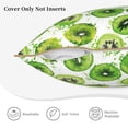 thumbnail image 5 of Fotbe Green Kiwi Pattern Velvet Decorative Throw Pillow Covers with Elegant Piping, Soft Plush Cushion Cover for Sofa, Bed, Car, Office-18"x18", 5 of 8