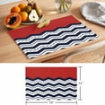 thumbnail image 6 of Black Chevron Placemats Set of 4 Geometric Navy Blue White Sea Wavy Striped Place Mats Indoor Wipeable Table Mats Washable Cloth Dining Table Placemats for Kitchen Holiday Party Home Decor 13x19 Inch, 6 of 9
