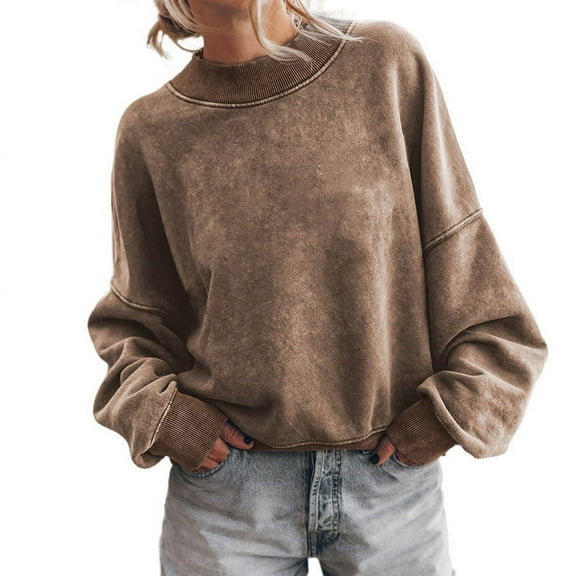 Hueook Sweatshirts for Women Plus Size Fashion Christmas Print Colorful Pullover Long Sleeve Casual Sweater Blouse Tops 50% Off