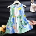 thumbnail image 2 of Gubotare Toddler Girls Dresses Party Girls Summer Short Sleeve Dress A Line Swing Basic Twirl Party Dresses 5T 6T (Green,5-6 Years), 2 of 3