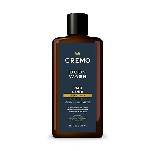 Cremo Body Wash Men, Notes of Bright Cardamom, Dry Papyrus and Aromatic Palo Santo, 16 Fl Oz