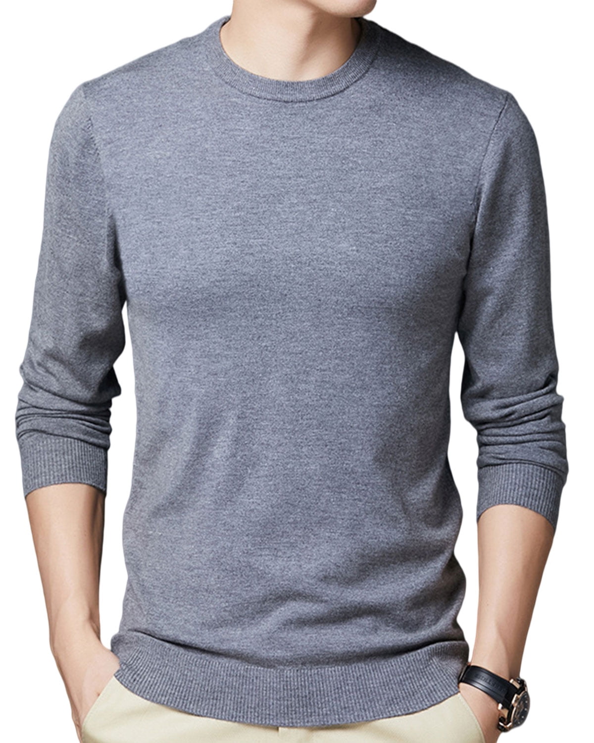 Alion Mens Turtleneck Pullover Sweater Casual Knit Slim Fit Sweater