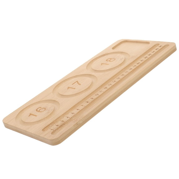 MLINS Wooden Bead Design Tray for Jewelry Making and Organizing with Groove to Prevent Beads Rolling Off Brown 7.5 x 5.5 Inches