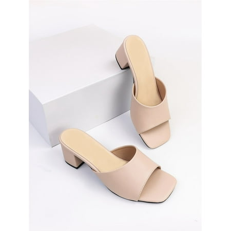 

Women Wide Fit Chunky Heeled Sandals Elegant Mule Sandals For Outdoor Women‘s Footwear