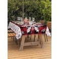 thumbnail image 2 of Outdoor Tablecloth with Umbrella Hole and Zipper, Christmas Snowflake Rectangle Table Cloth 60x120 Inch Waterproof Tablecloth, Winter Classic Red Black Plaid Picnic Table Cover for Patio Camping, 2 of 7