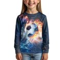 thumbnail image 2 of DISNIMO Soccer Galaxy Shirt Fall Long Sleeve Shirts for Boys 3-4 Tops Long Sleeve Loose Shirts Girls Cute T Shirt for Girls High Waisted Shirts for Girls Crew Neck Tshirt Boys, 2 of 7