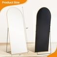 thumbnail image 3 of TINKLE WELL Metal Framed Arched Full Length Mirror 64"x21", Floor Standing, Gold, 3 of 9