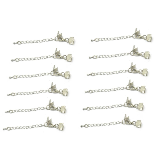 12pcs Y El Clip Extremos Establecidos Con Cadena Del De 6 X 8 Mm Sunnimix Cadena extensora de cierre