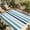 Teal Blue, variant on Teal Brown Striped Outdoor Rug for Patio/Deck/Porch, Non-Slip Large Area Rug 3 x 5 Ft, Farmhouse Stripes Simple Art Indoor Outdoor Rugs Washable Area Rugs, Reversible Camping Rug Carpet Runner