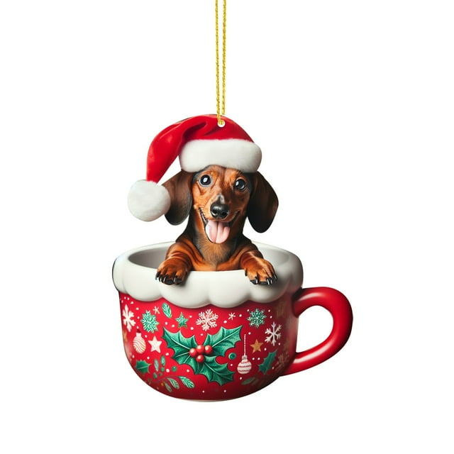 Binwennn Rocking Ornament 2D Christmas Pendant Decoration Christmas Tree Double Printed Acrylic Flat Pendant Decoration Interesting Decoration For Christmas E