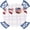 Pale Blue, Red, Navy Blue, Green, variant on Independence Day Round Fitted Tablecloth with Elastic Edge Stripes Stars Love Daisy American Flag Waterproof Oil Proof Table Cover for Party Picnic Fits 45"-54" Round Tables