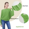 thumbnail image 2 of YEKEYI Batwing Sleeve Jumpers for Women Boat Neck Off Shoulder Dolman Knitted Sweaters Ladies Pullovers Tops, 2 of 5