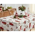 thumbnail image 6 of Holiday Christmas Tree Farm Truck Print 52 x 70 inch Rectangle Vinyl Flannel Backed Dining Tablecloth, 6 of 7