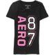 thumbnail image 1 of Camiseta gráfica Aeropostale Aero 87 para mujer Negro XS, 1 of 1