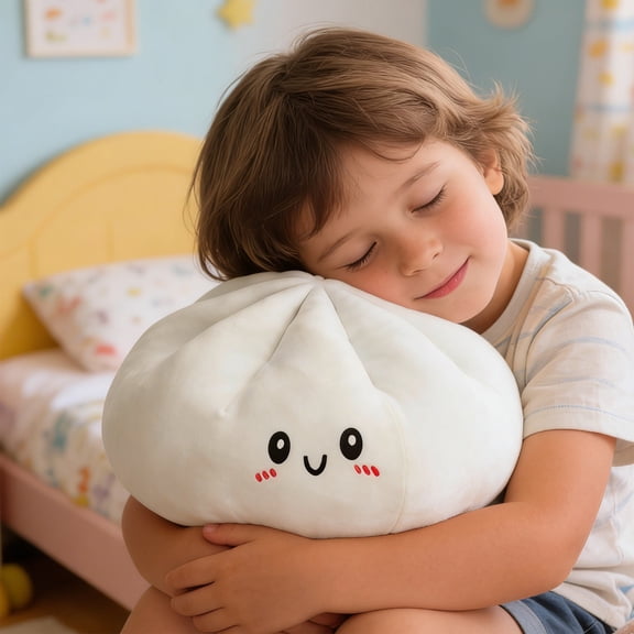 Anxiety Relief Gifts​ Giant Plush Dumpling Doll Soft Huggable Material Soothing Facial Expression Comforting Cuddle Buddy for Home