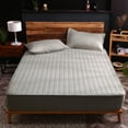 thumbnail image 1 of Lightweight Super Soft Easy Care Cotton Sheet with High Elastic Bands - Grey Small Grid, 1 of 7