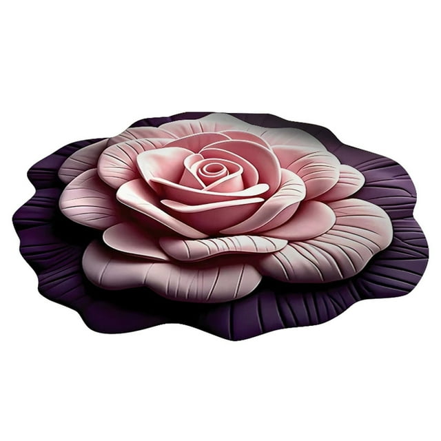 3D Visual Stereo Flower Special Shaped Mud Floor Mat for Living Room and Bedroom - Non- Absorbent Easy Care Rug Mat for Doorways