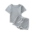thumbnail image 2 of Girl Clothes Sets for Girls Baby Girls Kids Toddler Sports T Shirt Tops+ Shorts 2PCS Outfits Tracksuit Set, 2 of 5