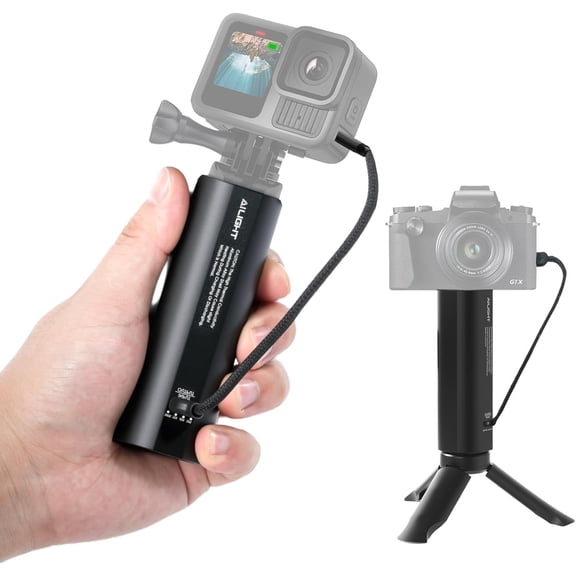 ailight Portable Power Handle Stick 5000mAh with Type-C Ports and Mini Tripod for Smartphones GoPro DJI Action Camera 1-Count Mini