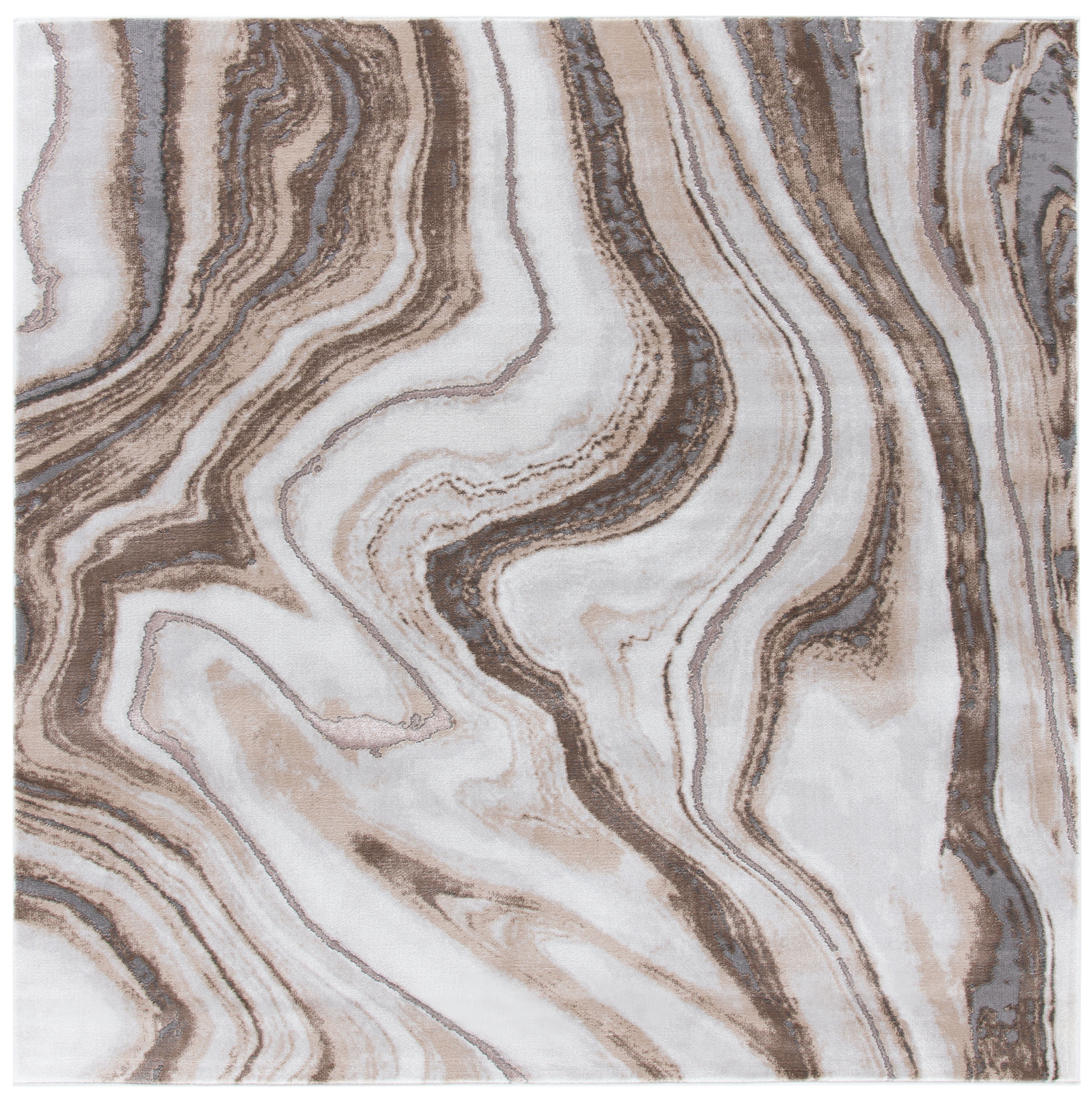 Safavieh Craft Angjelko Abstract Area Rug, Gold/Gray, 5'3" x 5'3" Square