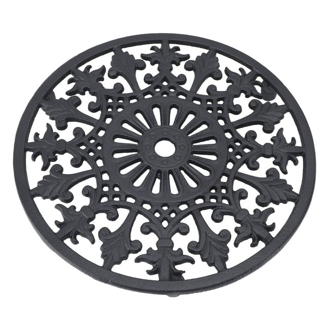 Hot Dish Plate Trivet, Vintage Round Cast Iron Trivet Heat Resistant for Kitchen Dining Countertop