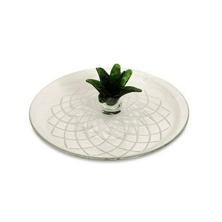 IMAX Pineapple Glass Hand-Etched Serving Tray