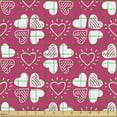 thumbnail image 2 of Ambesonne Romantic Fabric by the Yard Upholstery, Hearts as Clover Leaves, 3 Yards, Hot Pink and White, 2 of 5