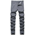 thumbnail image 2 of Lilgiuy Men's Fashionable Striped Plaid Casual Trousers High Elastic Large Size Slim Formal Trousers Cotton Trousers Full Lengrh Pants for Athletic Workout, 2 of 5
