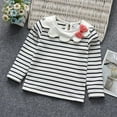 thumbnail image 2 of Baby Girl Long Sleeve Striped Solid Bowknot Design T-Shirts, 2 of 4
